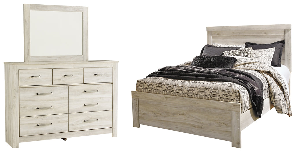 Bellaby  Panel Bed With Mirrored Dresser