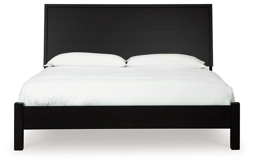 Danziar Queen Panel Bed with Mirrored Dresser, Chest and Nightstand