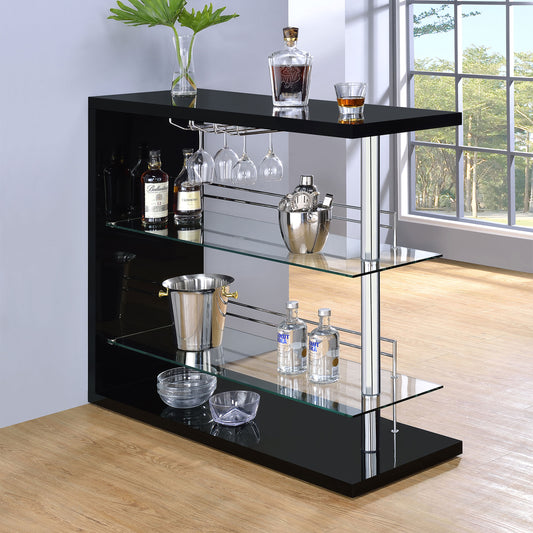 Prescott Rectangular Home Wine Table Black High Gloss