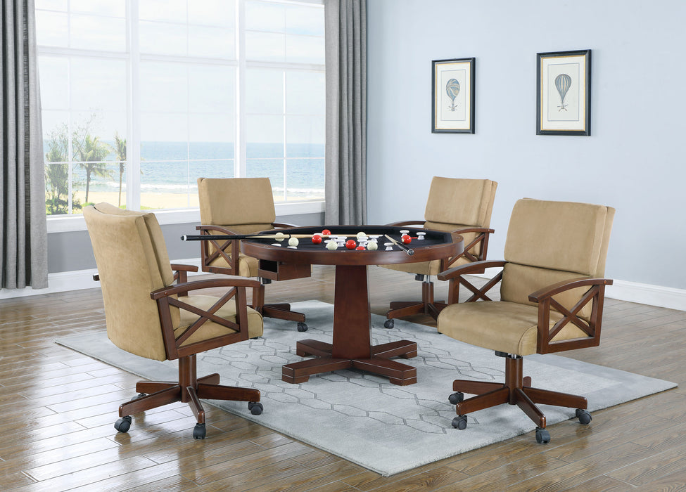 Marietta Upholstered Swivel Dining and Game Chair Tobacco