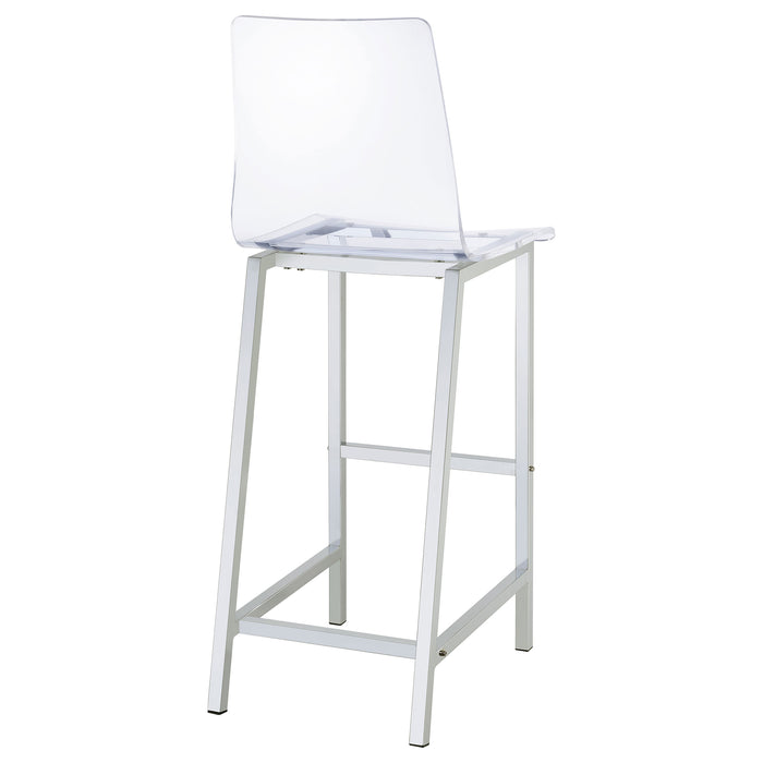 Juelia Clear Acrylic Bar Chair Chrome (Set of 2)