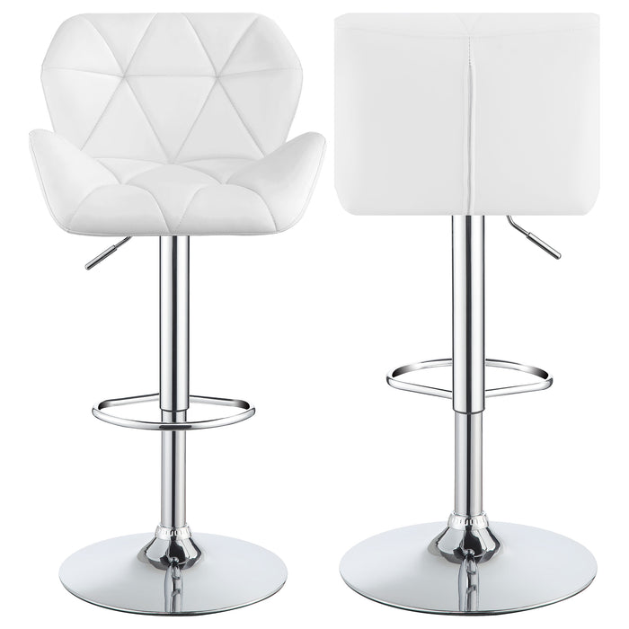 Berrington Upholstered Adjustable Bar Stool White (Set of 2)