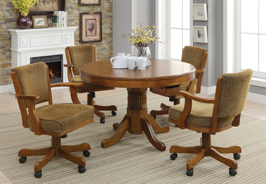 Mitchell 5-piece 3-in-1 Dining and Game Table Set Amber