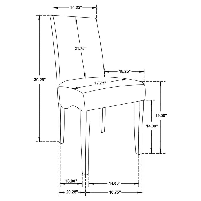 Stanton Velvet Upholstered Dining Side Chair Grey (Set of 2)