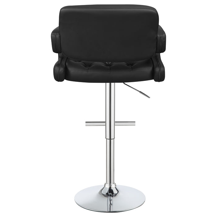 Brandi Adjustable Bar Stool Black and Chrome