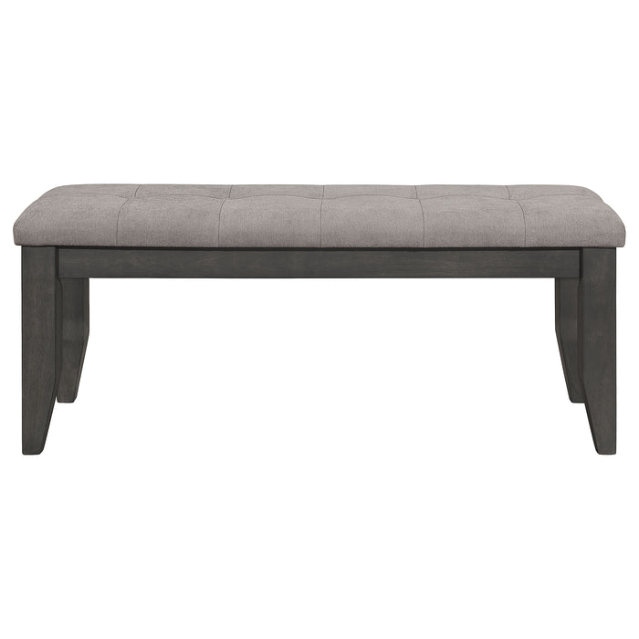 Dalila Fabric Upholstered Wood Dining Bench Dark Grey