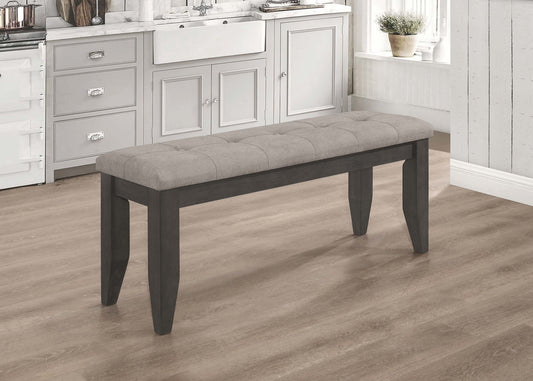 Dalila Fabric Upholstered Wood Dining Bench Dark Grey