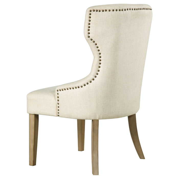 Baney Tufted Upholstered Dining Chair Beige and Rustic Grey