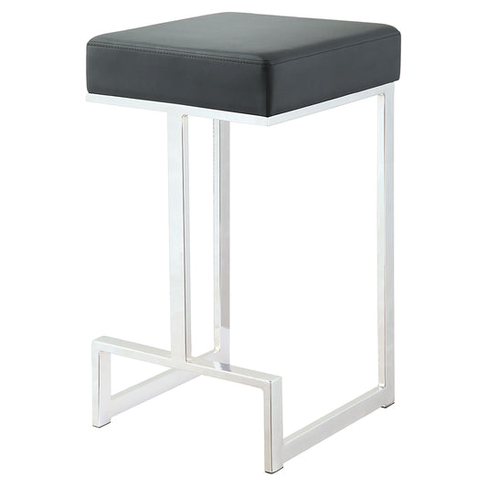 Gervase Square Counter Height Stool Black and Chrome