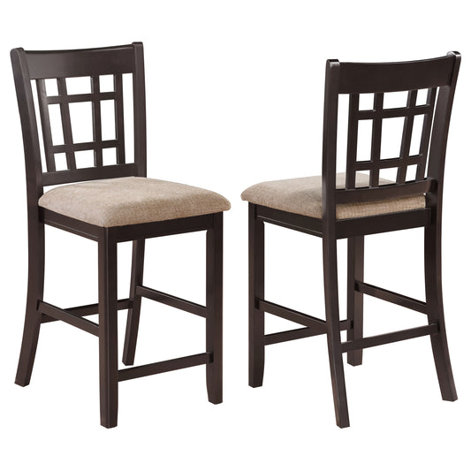 Lavon Wood Counter Chair Tan and Espresso (Set of 2)