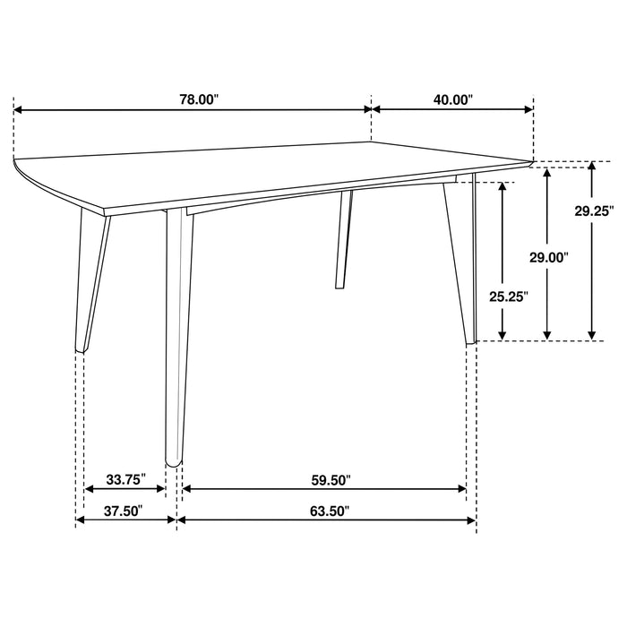 Malone 5-piece Rectangular Dining Table Set Dark Walnut