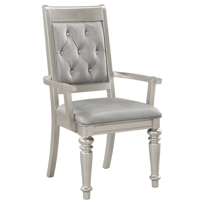 Bling Game Dining Arm Chair Metallic Platinum (Set of 2)