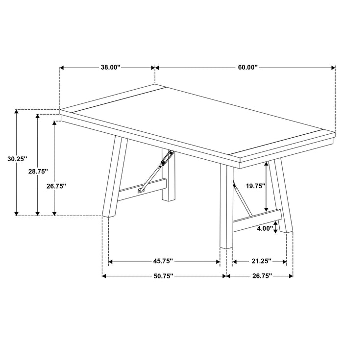 Newport Rectangular 72-inch Wood Trestle Dining Table Black