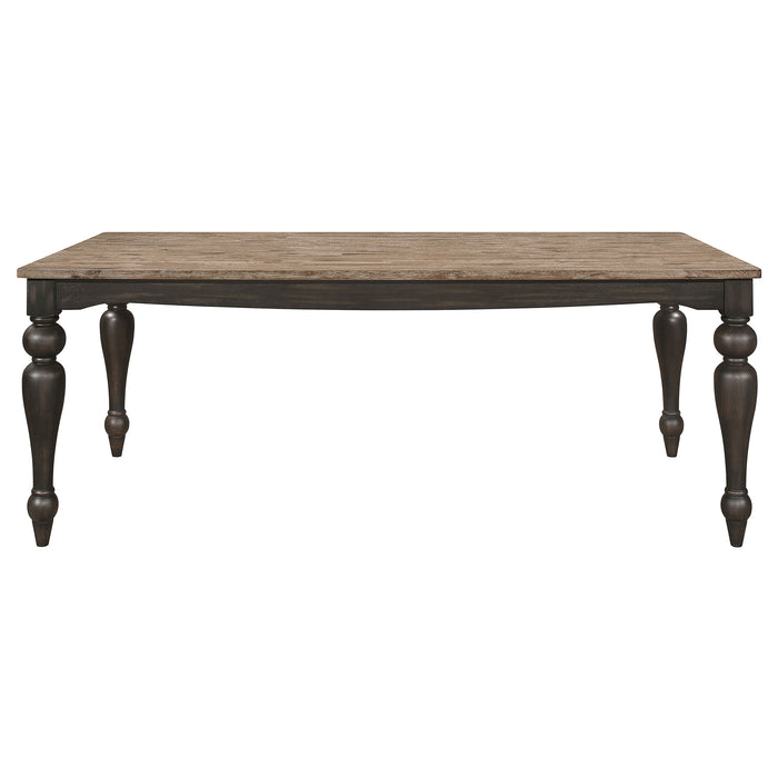 Bridget Rectangular 79-inch Dining Table Brown Brushed