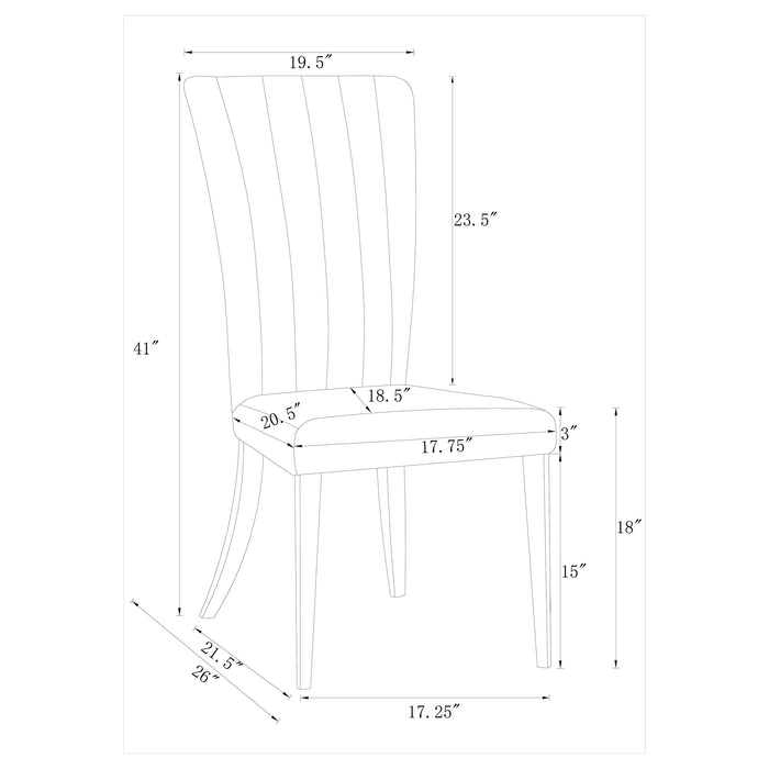 Beaufort Upholstered Dining Side Chair Steel Grey (Set of 2)