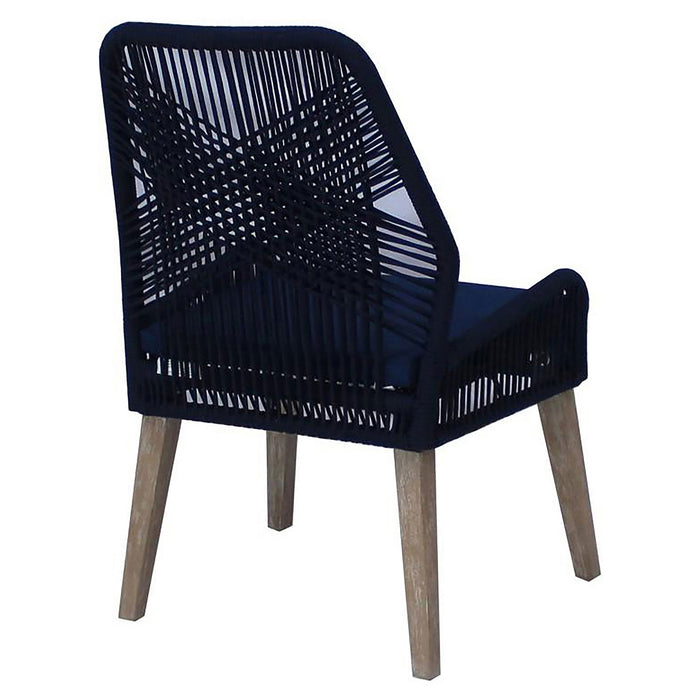 Nakia Woven Rope Dining Side Chairs Dark Navy (Set of 2)