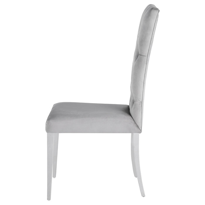 Kerwin Velvet Upholstered Dining Side Chair Grey (Set of 2)