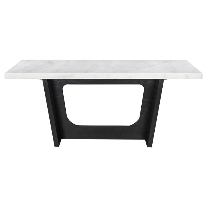 Osborne 72-inch Marble Top Dining Table Rustic Espresso