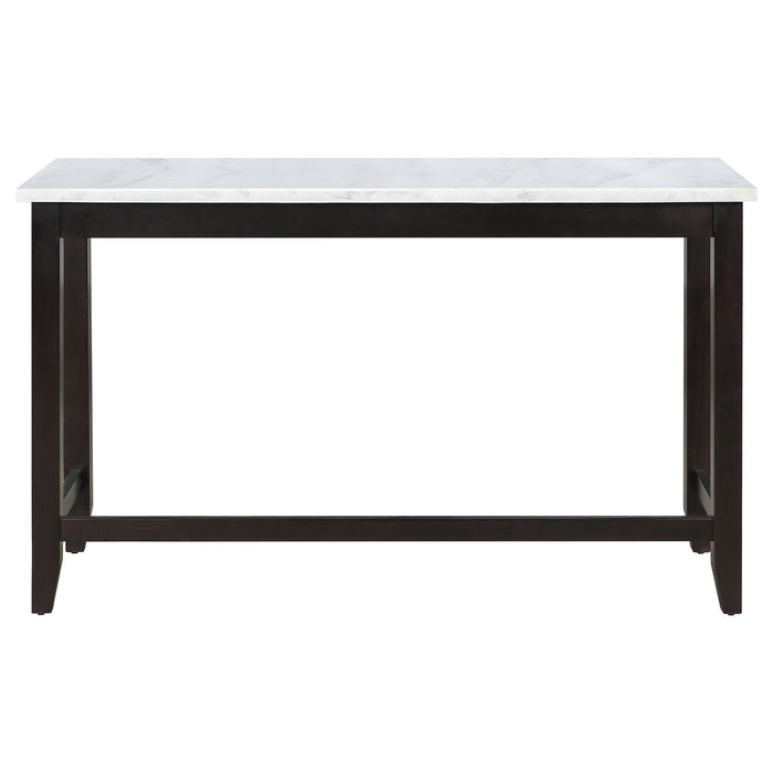 Toby 60-inch Marble Counter Dining Table Rustic Espresso