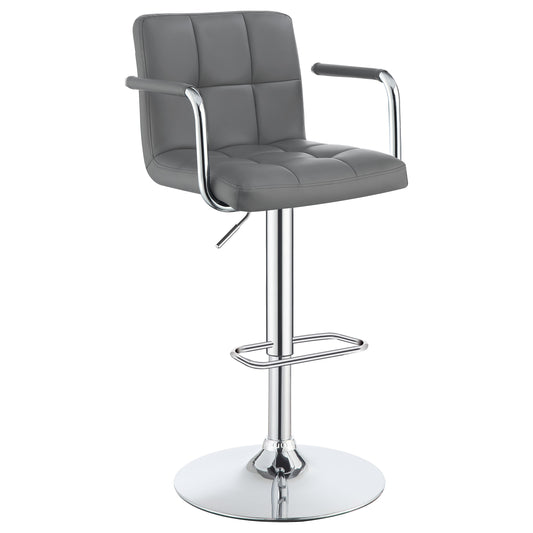 Palomar Adjustable Height Bar Stool Grey and Chrome