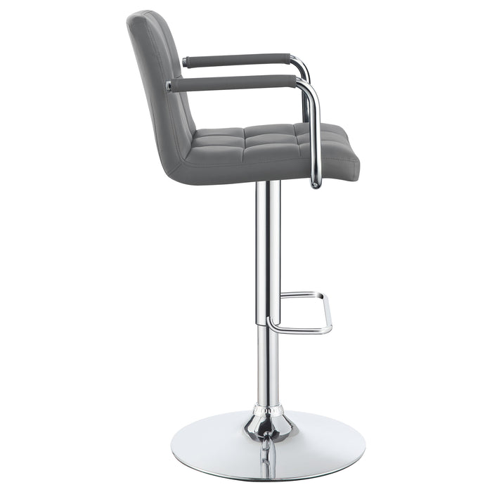 Palomar Adjustable Height Bar Stool Grey and Chrome