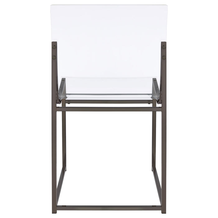 Adino Acrylic Dining Side Chair Black Nickel (Set of 2)