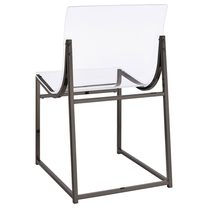 Adino Acrylic Dining Side Chair Black Nickel (Set of 2)