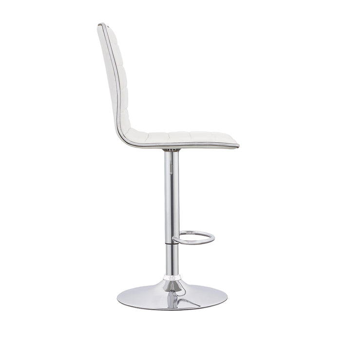 Ashbury Upholstered Adjustable Bar Stool White (Set of 2)