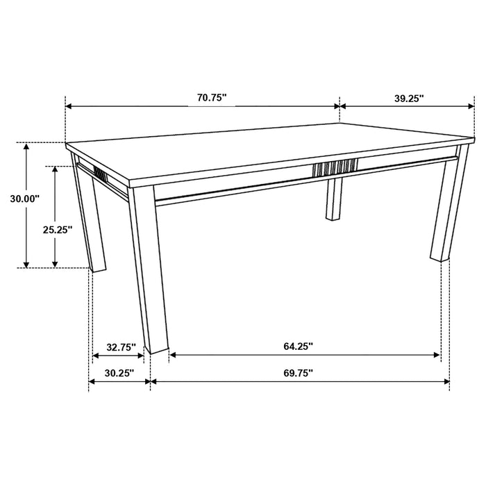 Marbrisa Rectangular 71-inch Wood Dining Table Matte Black