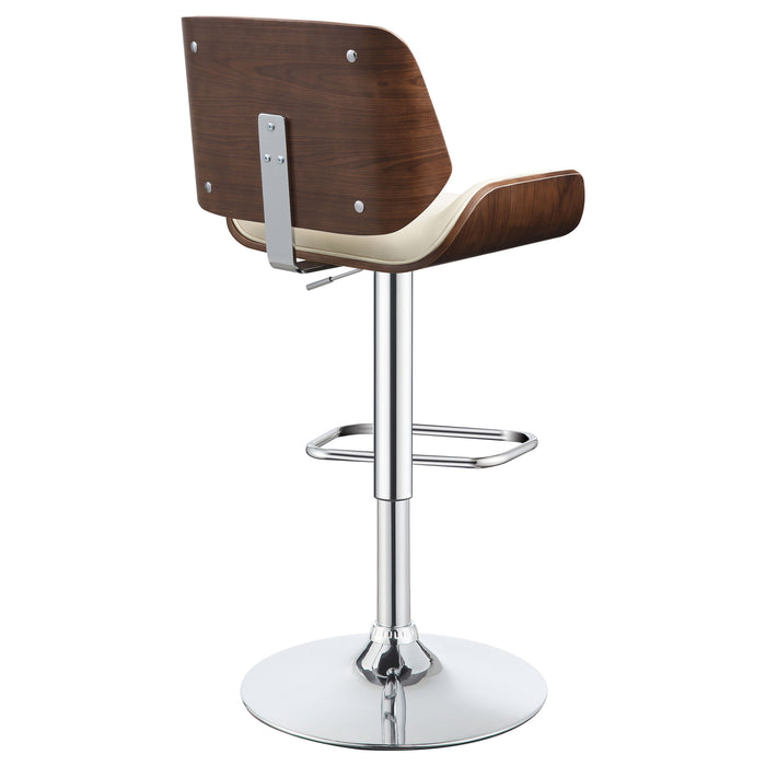 Folsom Upholstered Adjustable Bar Stool Ecru and Chrome