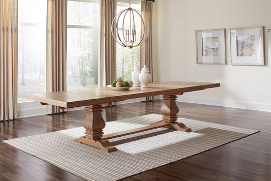 Florence 126-inch Extension Dining Table Rustic Honey