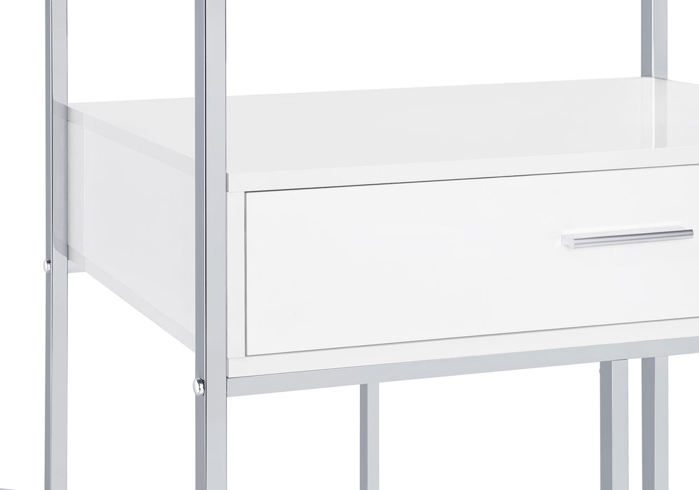 Figueroa 5-shelf LED Wine Storage Bar Cabinet White High Gloss