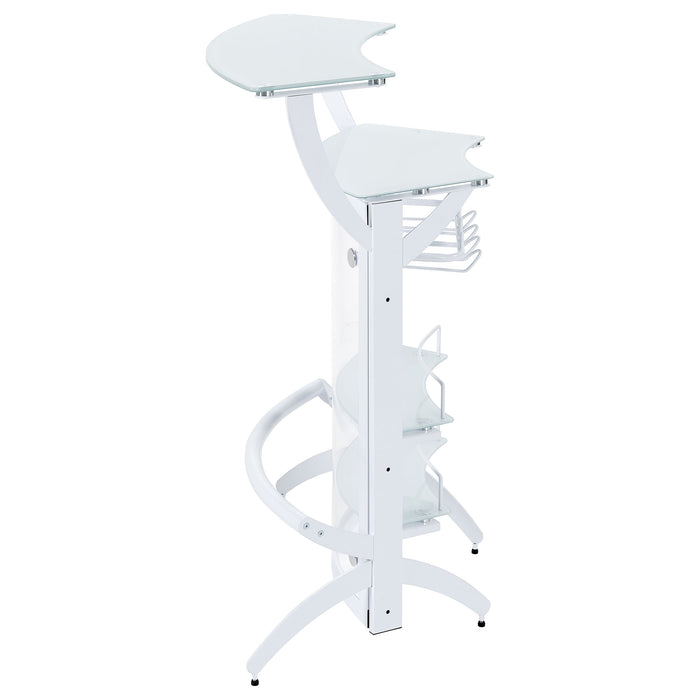 Dallas 2-shelf Curved Freestanding Home Bar Cabinet White