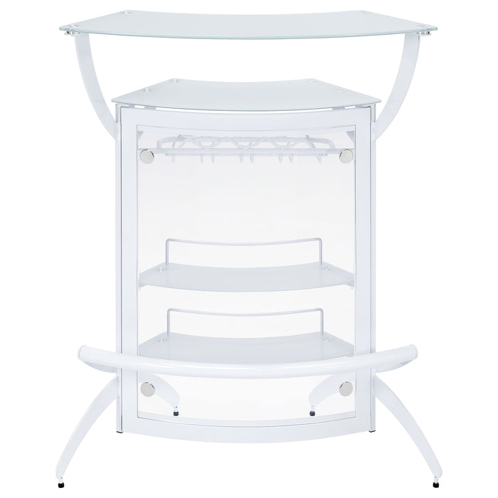 Dallas 2-shelf Curved Freestanding Home Bar Cabinet White