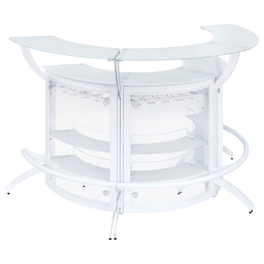 Dallas 3-piece Curved Freestanding Home Bar Cabinet White