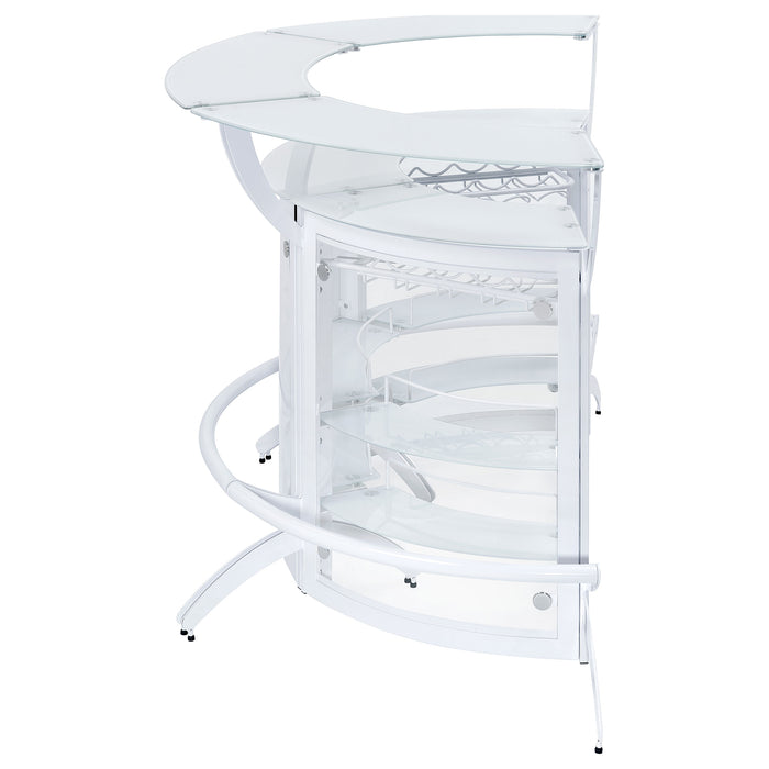 Dallas 3-piece Curved Freestanding Home Bar Cabinet White