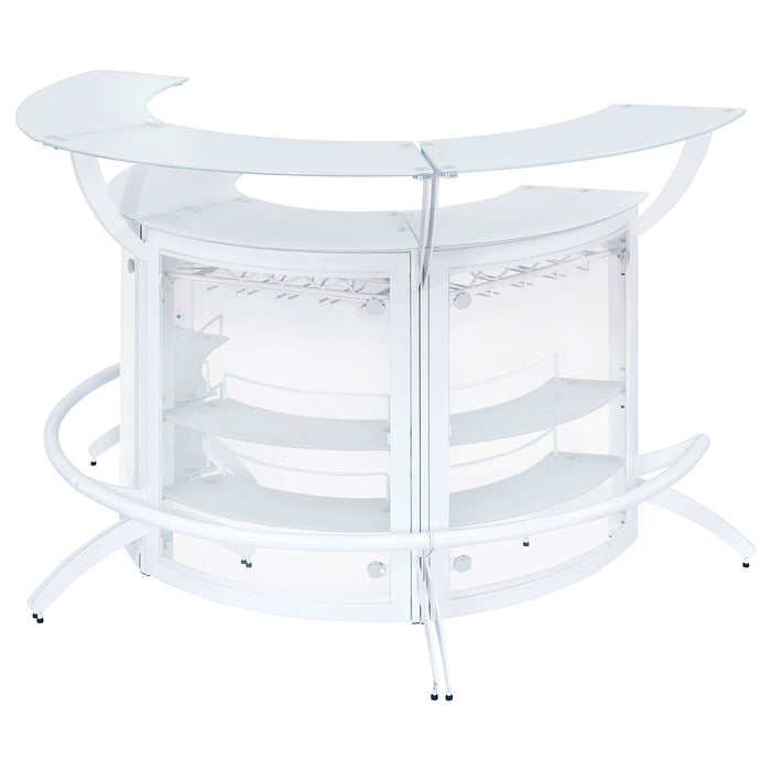 Dallas 3-piece Curved Freestanding Home Bar Cabinet White