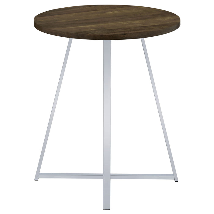 Burkhart Round 35-inch Pub Height Bistro Bar Table Brown Oak