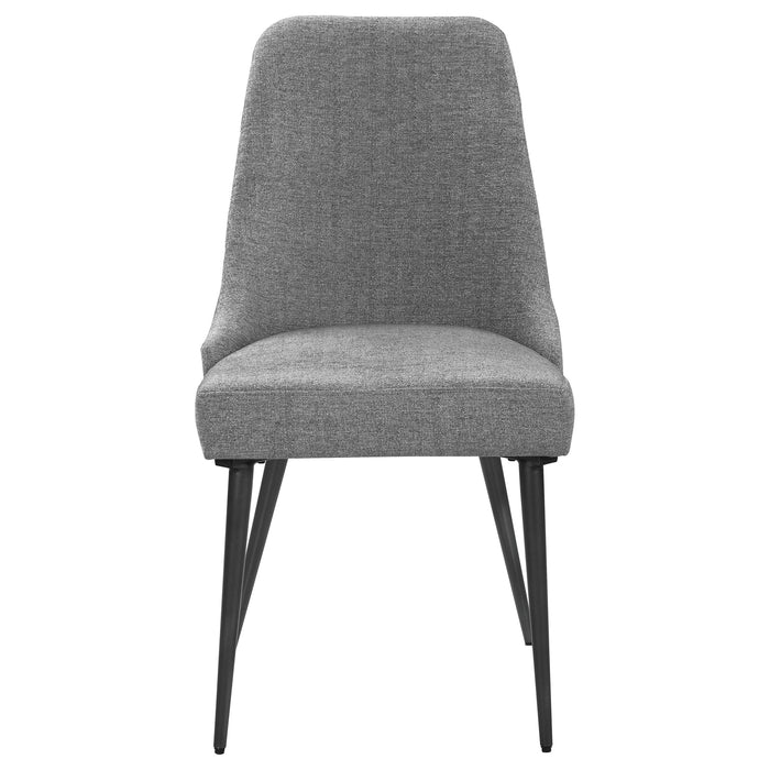 Alan Fabric Upholstered Dining Side Chair Grey (Set of 2)