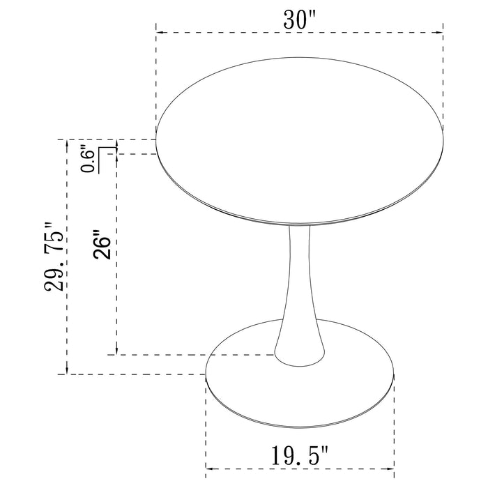 Arkell Round 30-inch Faux Marble Top Dining Table White