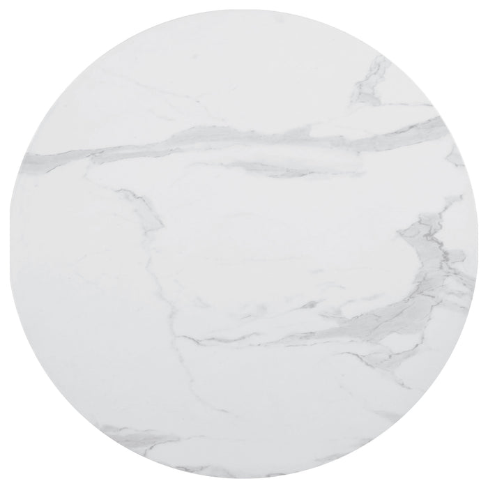 Arkell Round 30-inch Faux Marble Top Dining Table White