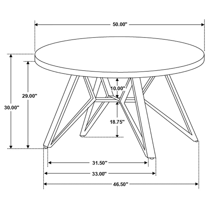 Neil Round 50-inch SmartTop Dining Table Gunmetal