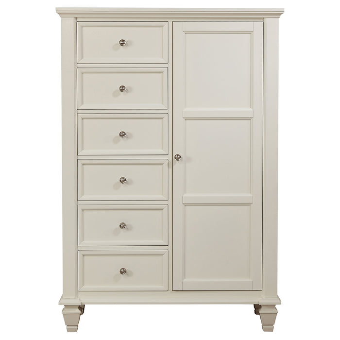 Sandy Beach 8-drawer Door Chest Cream White