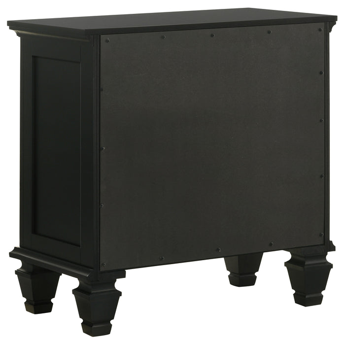 Sandy Beach 3-drawer Nightstand Black