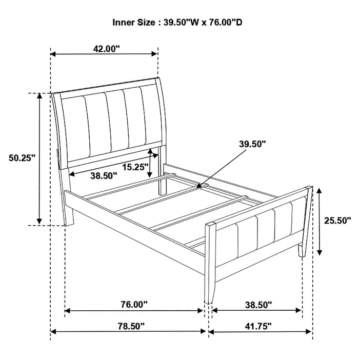 Carlton 4-piece Twin Bedroom Set Cappuccino