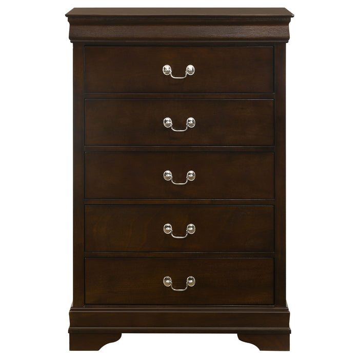 Louis Philippe 5-drawer Bedroom Chest Cappuccino