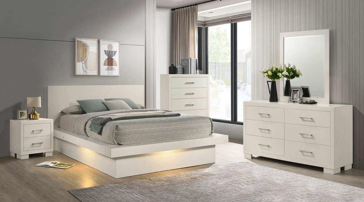 Jessica 5-piece Eastern King LED Bedroom Set Snow White