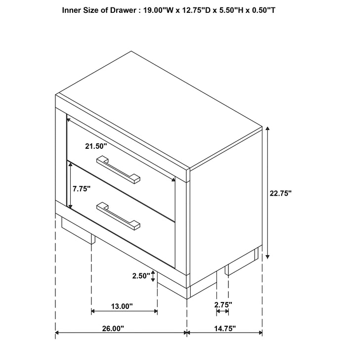 Jessica 5-piece Eastern King LED Bedroom Set Snow White