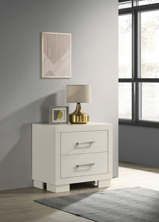 Jessica 2-drawer Nightstand Snow White