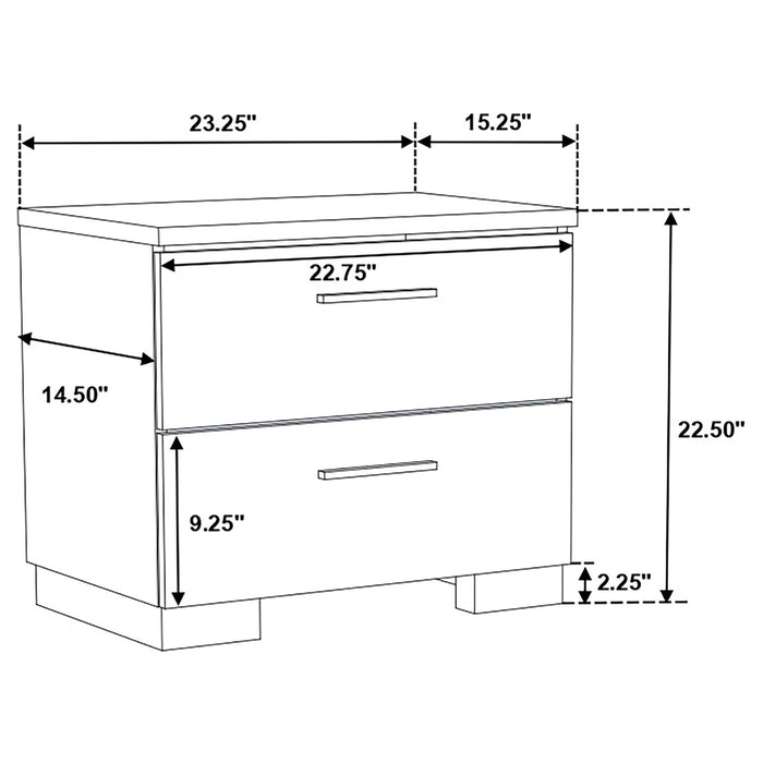 Felicity 5-piece California King Bedroom Set White Gloss